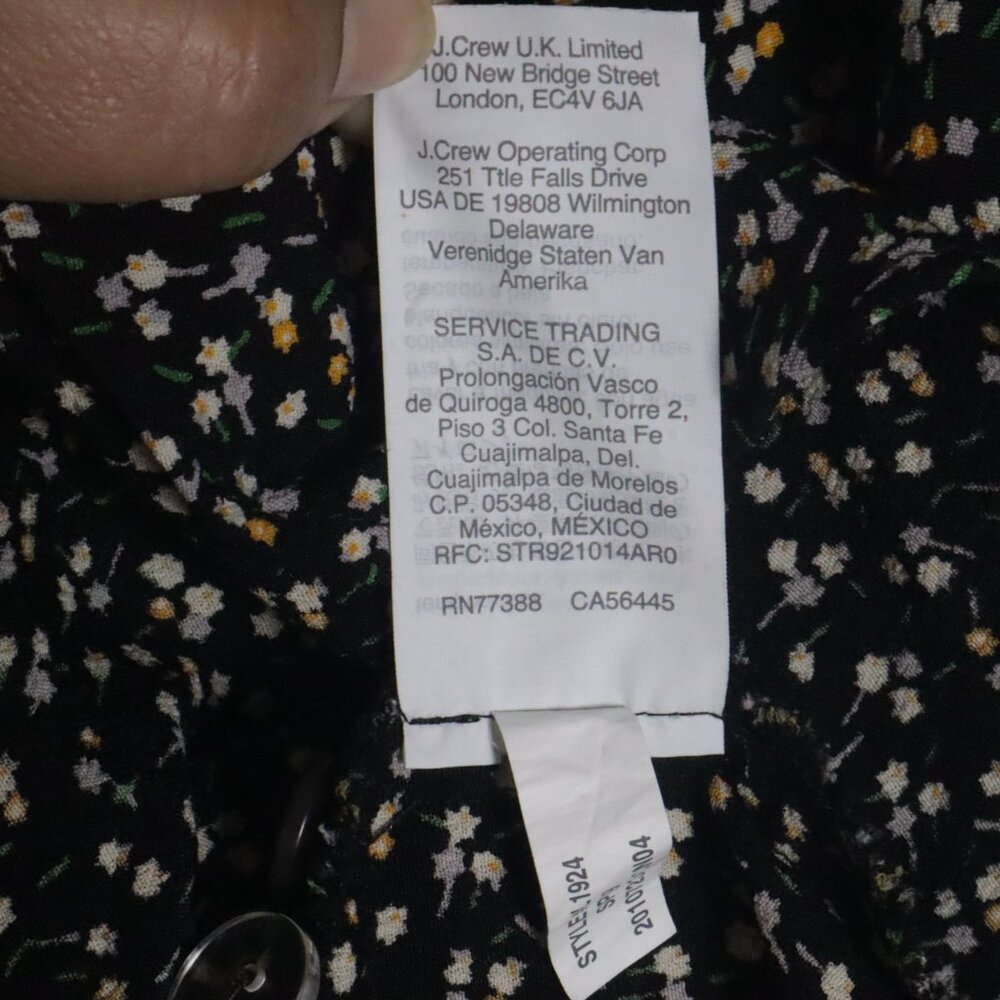 Madewell Women Button-Wrap Dress in Playground Posies Dress Size L Black Floral - Picture 10 of 16